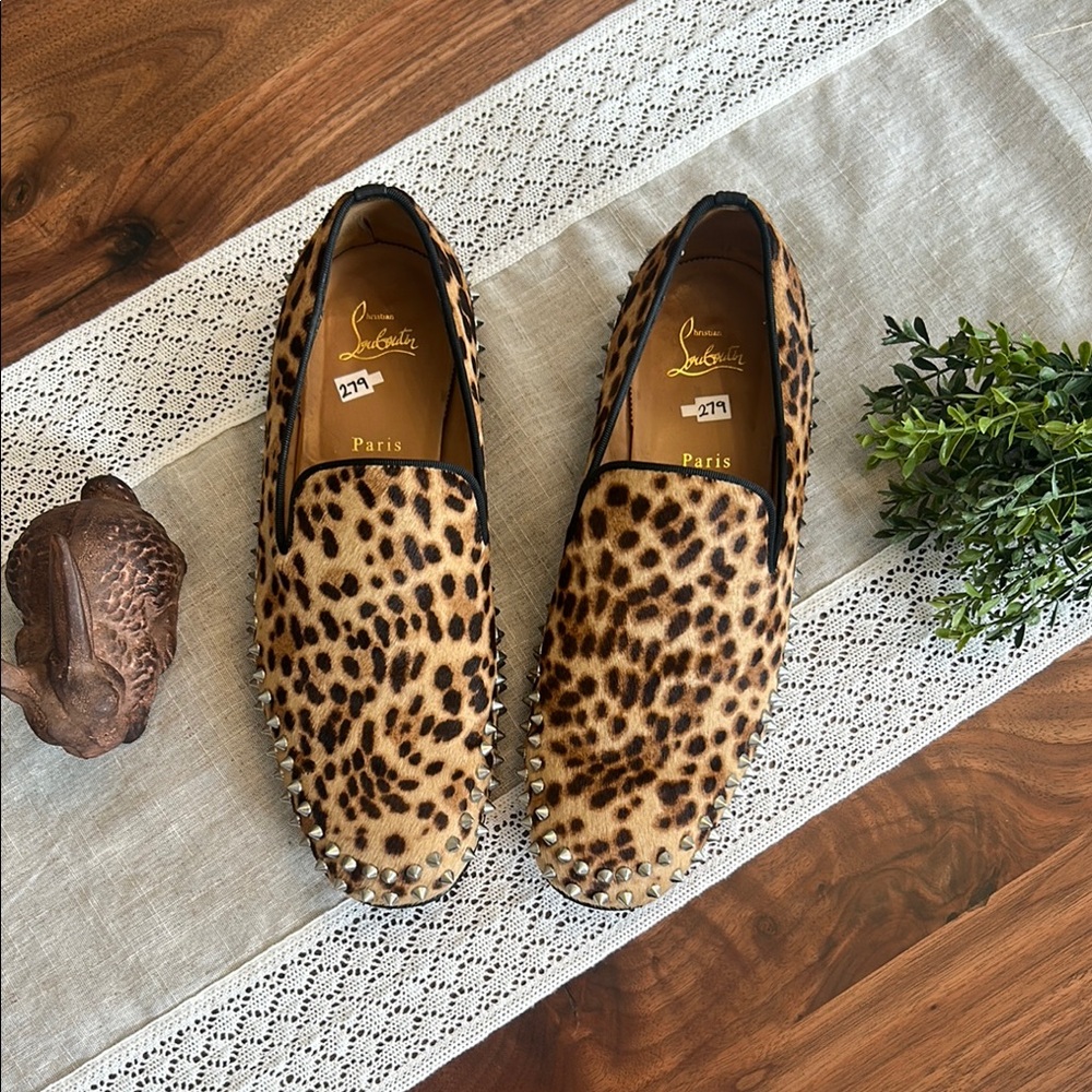 Christian Louboutin Leopard Print Loafers